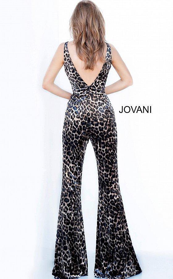 JVN By Jovani Prom Animal Print Jumpsuit JVN8012 - The Dress Outlet Jovani