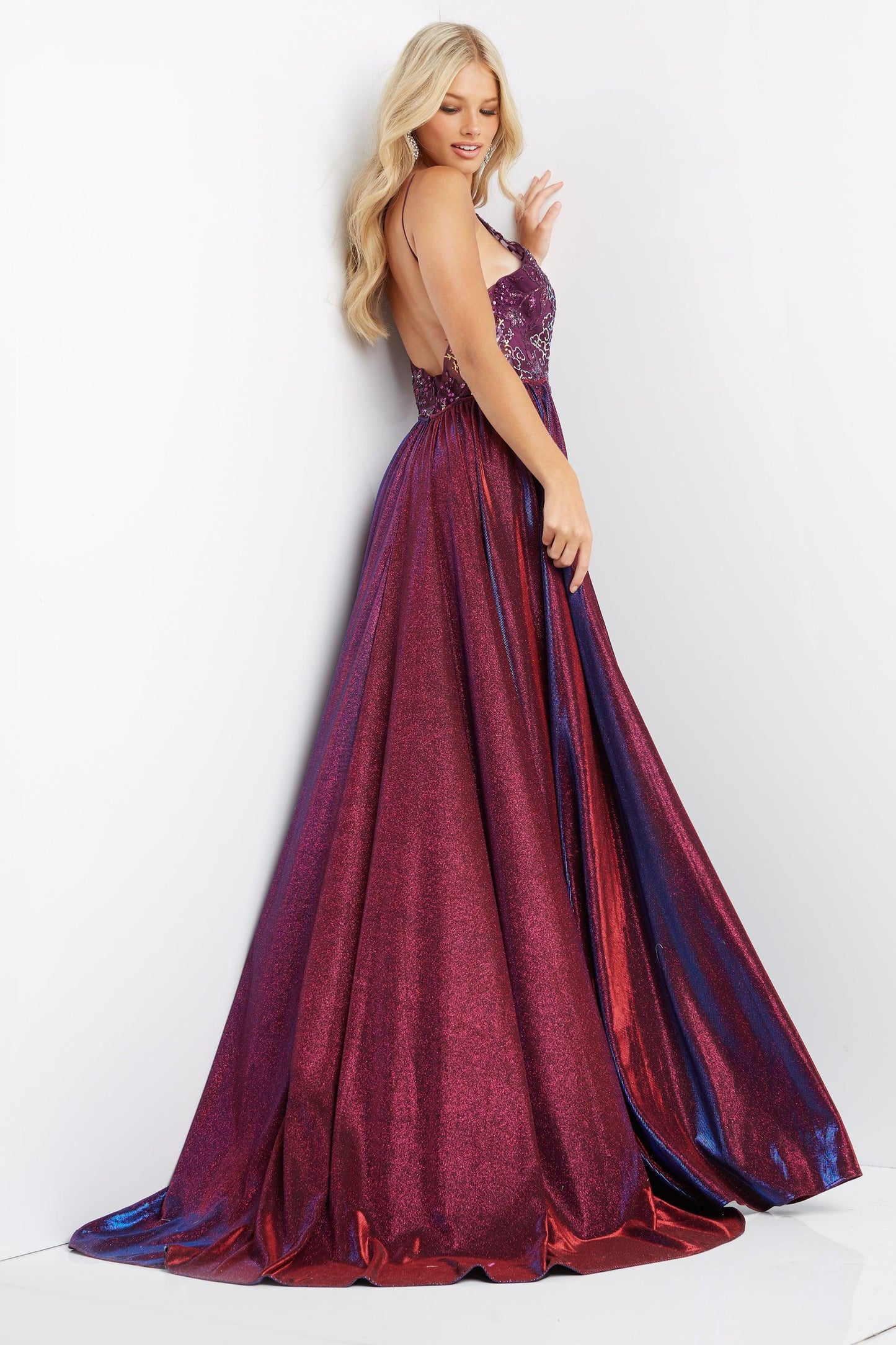 Jovani Embellished Backless Long Prom Dress 07379 - The Dress Outlet