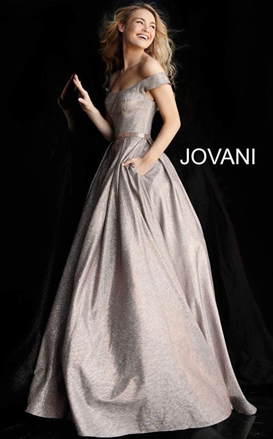 Jovani Off Shoulder Long Prom Ball Gown 66950 - The Dress Outlet