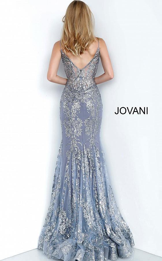 Jovani 3675 Prom Long Spaghetti Straps Mermaid Gown Ink