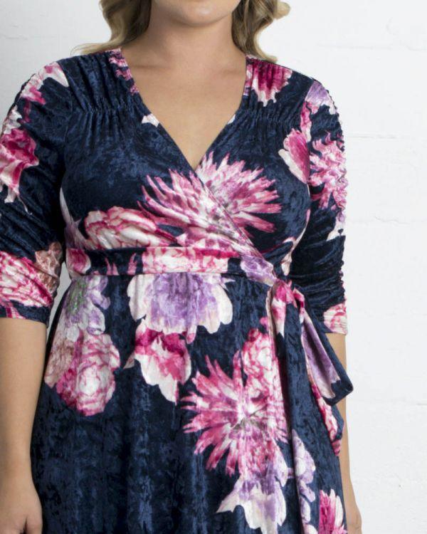 Kiyona Long Formal Plus Size Velvet Wrap Dress for $148.0, – The Dress  Outlet