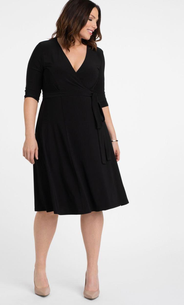 Black Noir Essential Wrap Short Dress for $98.0 – The Dress Outlet