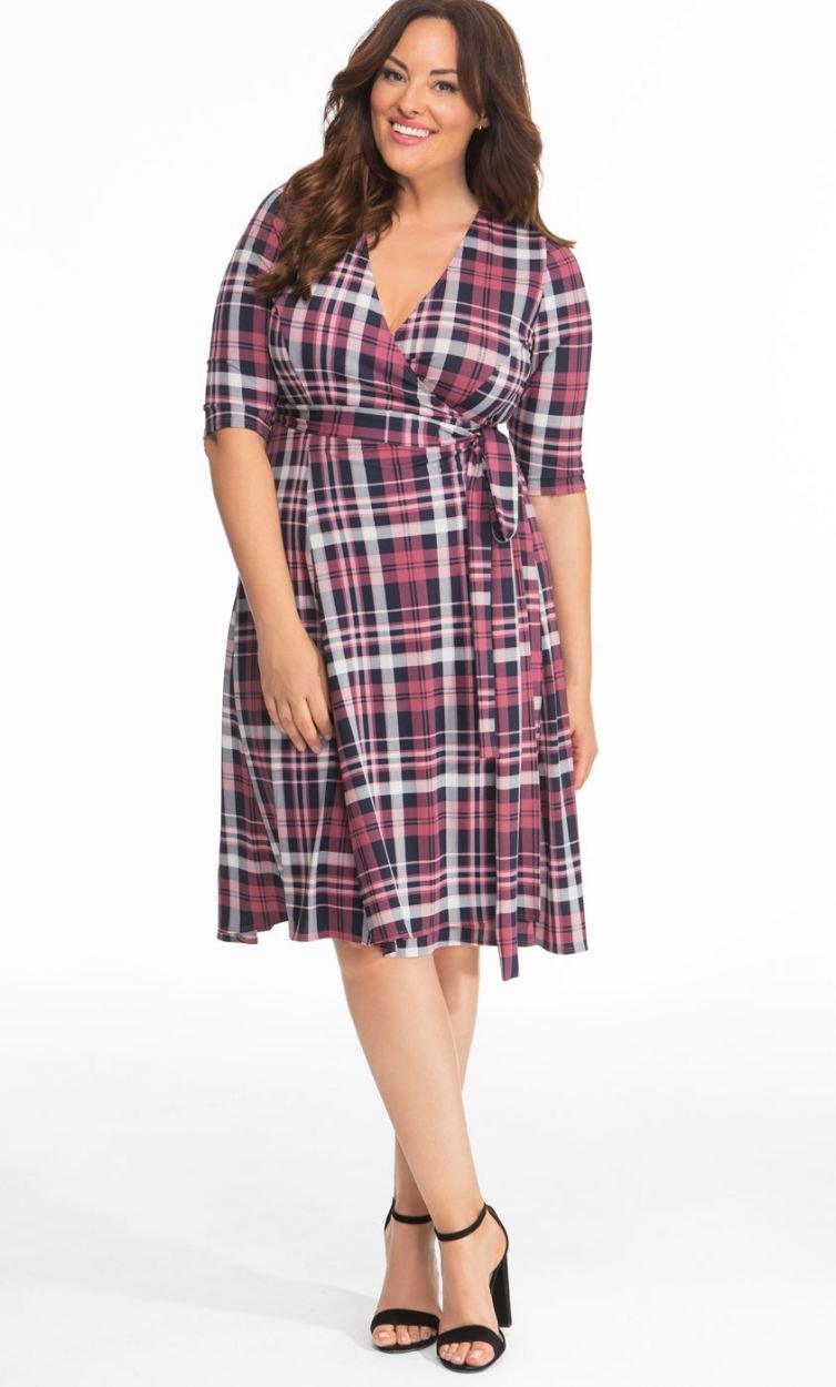 Kiyonna Essential Wrap Short Dress - The Dress Outlet Kiyonna