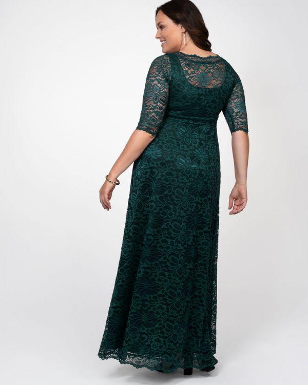 Kiyonna Long Plus Size Lace Dress - The Dress Outlet