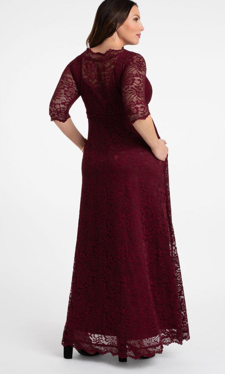 Kiyonna Long Plus Size Lace Dress - The Dress Outlet Kiyonna