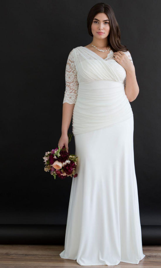 Ivory Long Wedding Dress Formal for $288.0 – The Dress Outlet