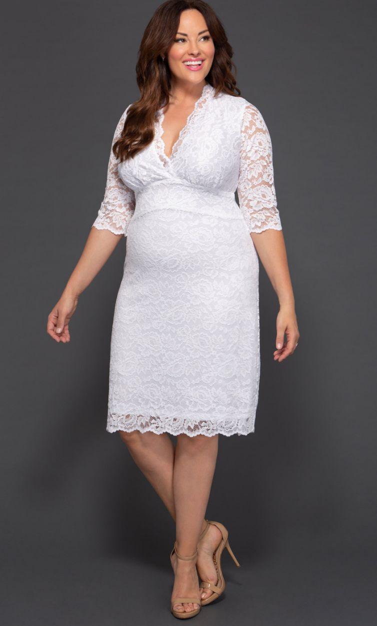 Kiyonna Luxe Lace Wedding Short Dress - The Dress Outlet Kiyonna