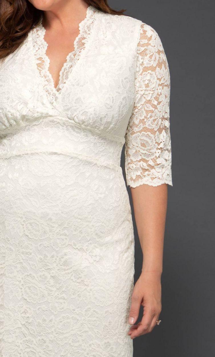 Kiyonna Luxe Lace Wedding Short Dress - The Dress Outlet Kiyonna