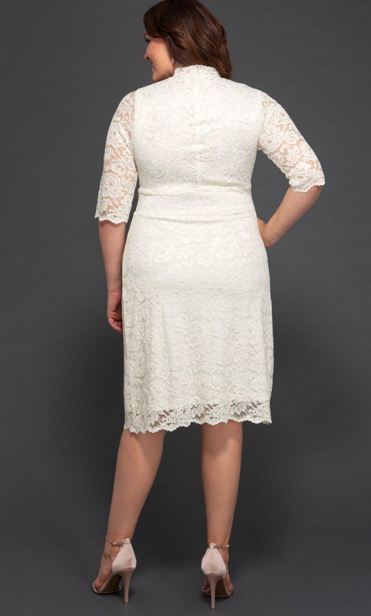 Kiyonna Luxe Lace Wedding Short Dress - The Dress Outlet Kiyonna