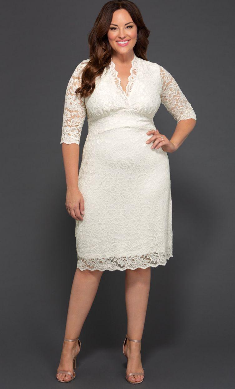 Kiyonna Luxe Lace Wedding Short Dress - The Dress Outlet Kiyonna