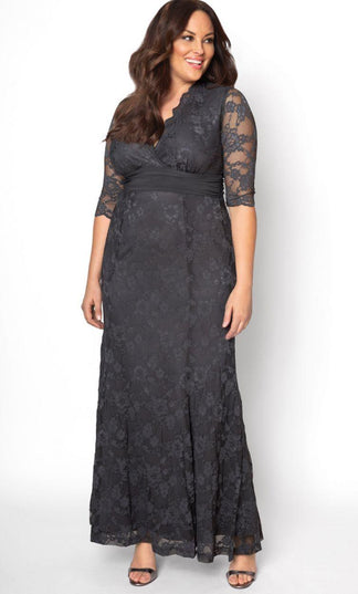 Black Screen Siren Lace Long Dress for $189.0 – The Dress Outlet