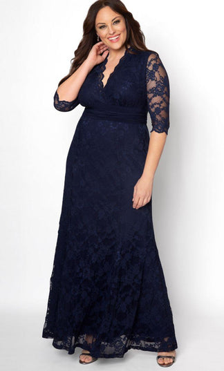 Black Screen Siren Lace Long Dress for $189.0 – The Dress Outlet