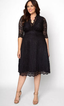 Black Lace/Caramel Lining Short Lace Dress 3/4 Sleeve for $158.0 – The ...