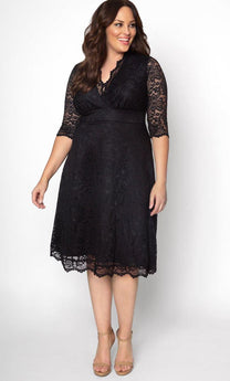 Black Lace/Caramel Lining Short Lace Dress 3/4 Sleeve for $158.0 – The ...