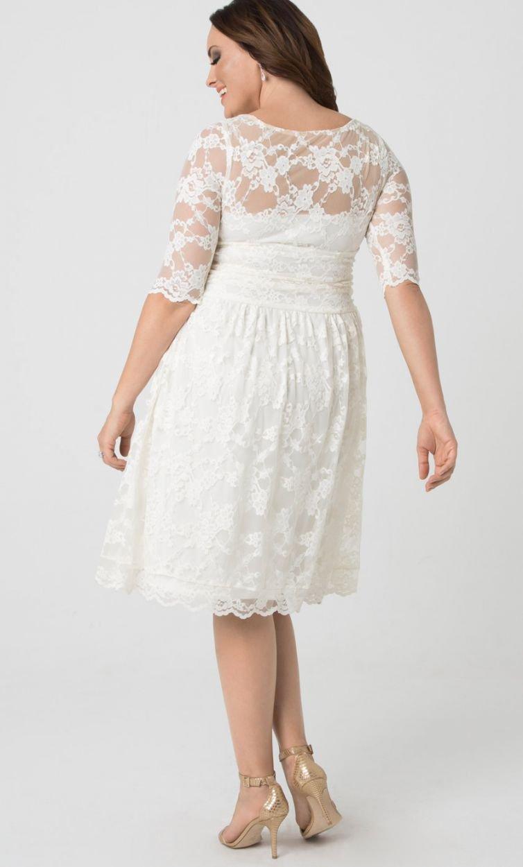 Kiyonna Short Lace Weddning Dress Cocktail - The Dress Outlet Kiyonna