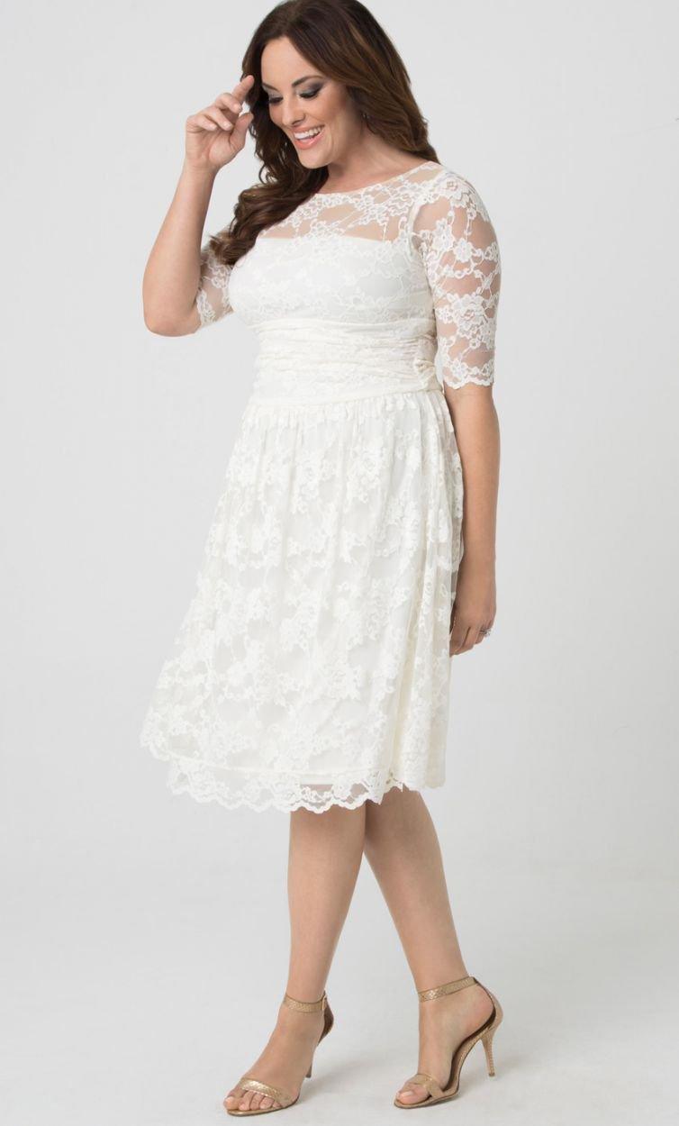 Kiyonna Short Lace Weddning Dress Cocktail - The Dress Outlet Kiyonna