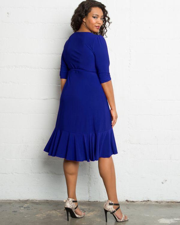 Kiyonna Short Plus Size Wrap Dress - The Dress Outlet