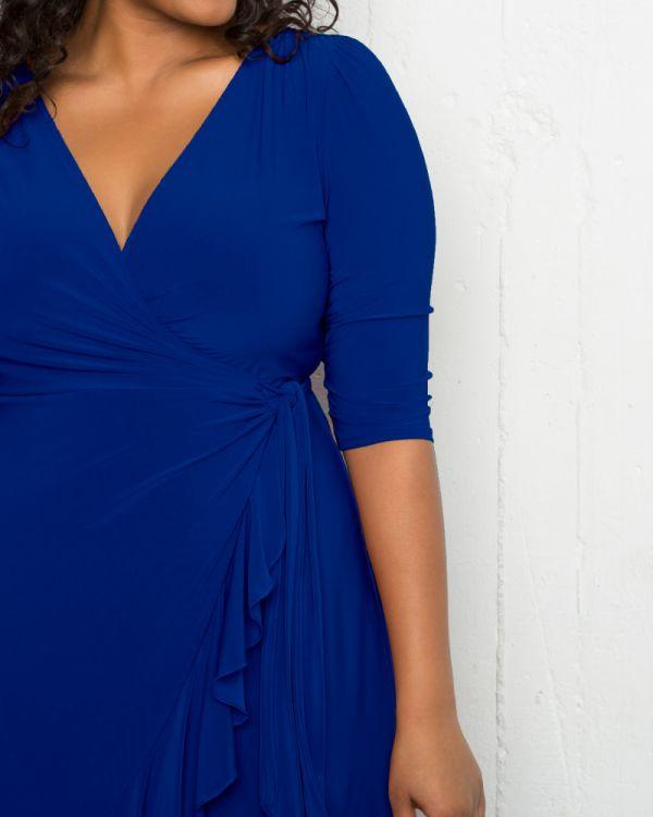 Kiyonna Short Plus Size Wrap Dress - The Dress Outlet