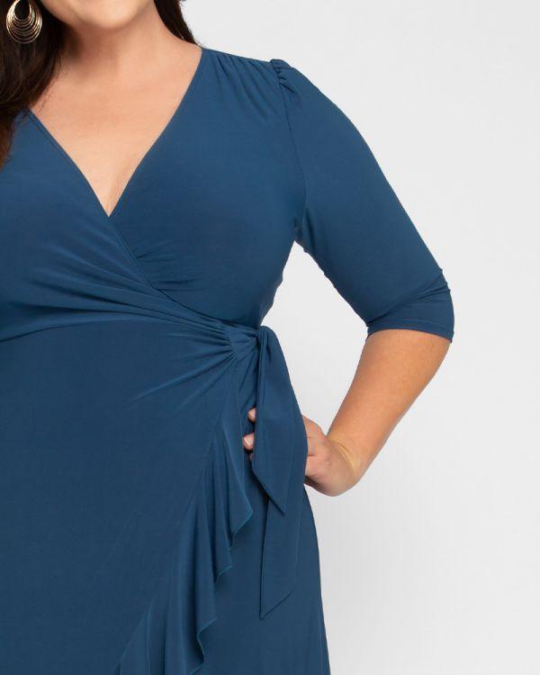 Kiyonna Short Plus Size Wrap Dress - The Dress Outlet