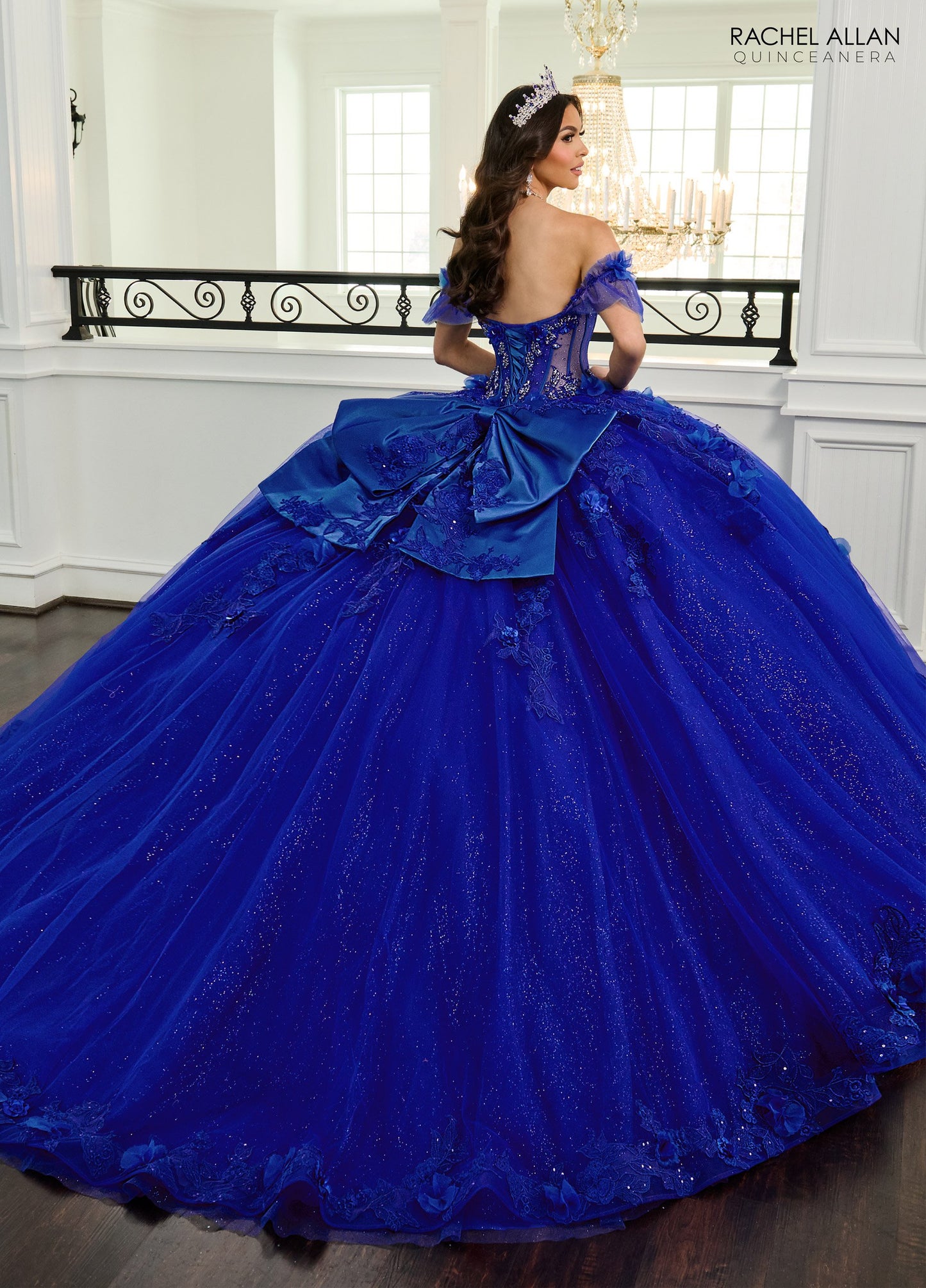 Quinceniera Dresses Sweet 16 Gliiter 3D Long Quinceanera Dress Royal