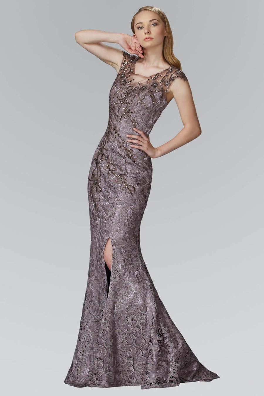 Lace Long Prom Dress Formal Evening Gown - The Dress Outlet Elizabeth K