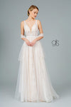 Lace Mesh Layered Long Wedding Dress - The Dress Outlet Elizabeth K