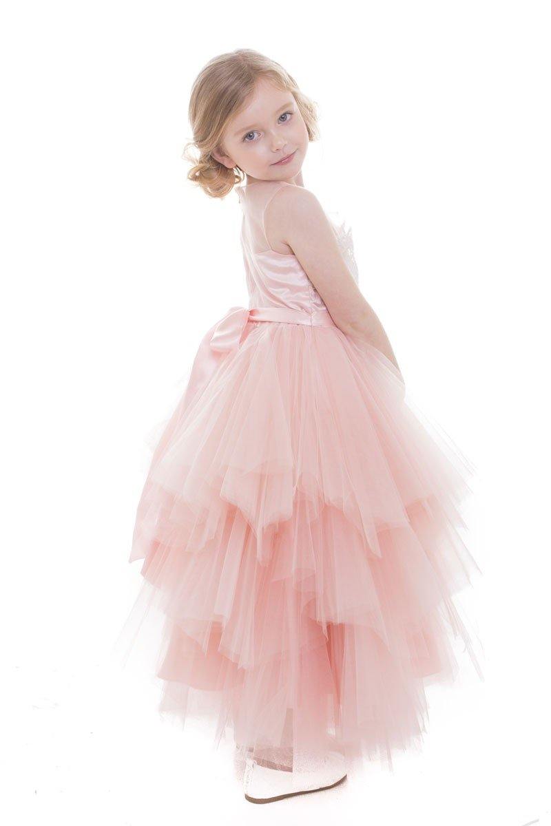 Layered Flower Girl Dress Sleeveless - The Dress Outlet Petite Adele