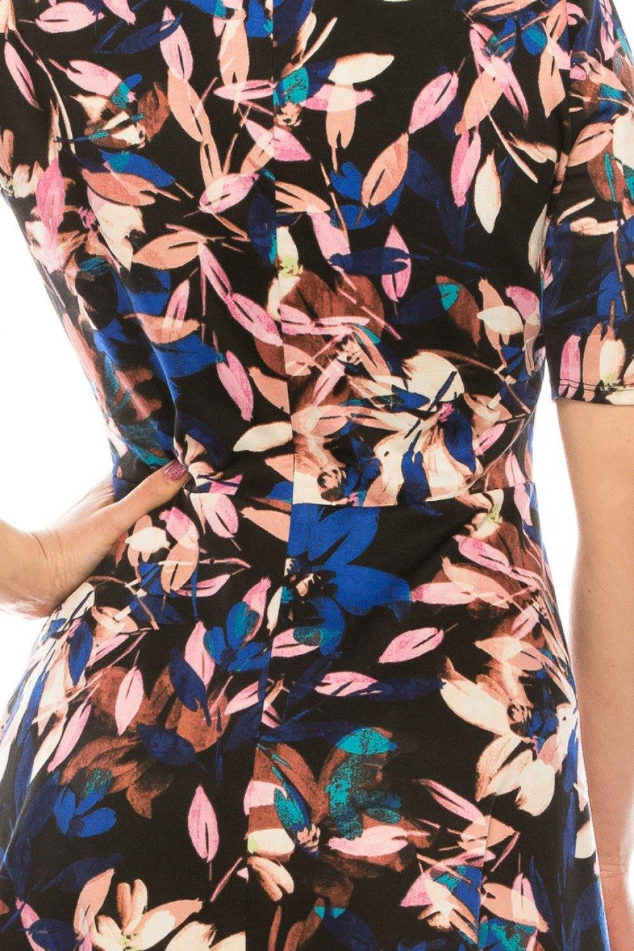 London Times Abstract Floral Printed A-Line Dress - The Dress Outlet