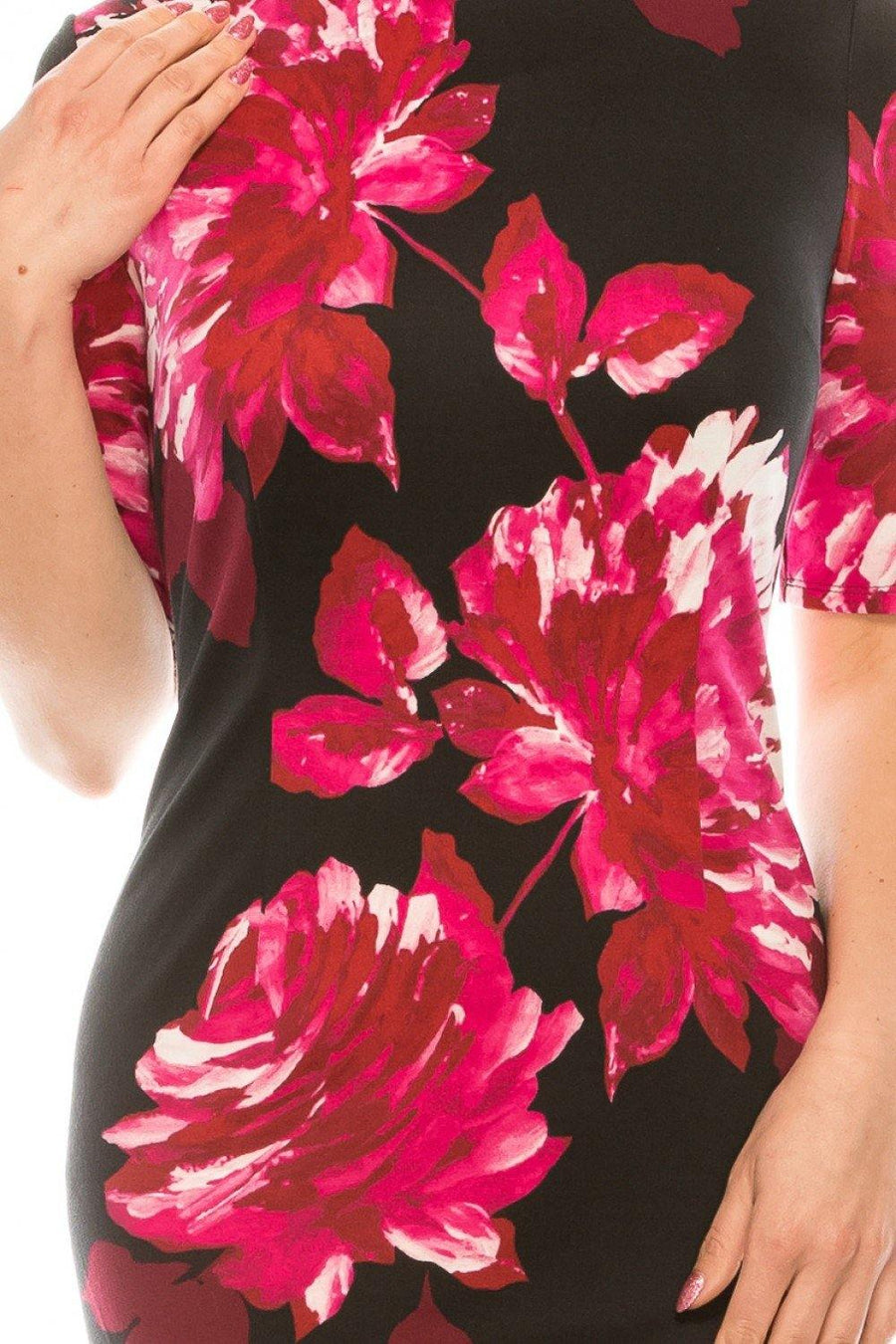 London Times Painted Floral Printed Sheath Dress - The Dress Outlet