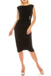 London Times Short Cocktail Ruched Sheath Dress - The Dress Outlet