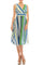 London Times Striped Surplice A-Line Dress - The Dress Outlet