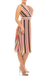 London Times Striped Surplice A-Line Dress - The Dress Outlet