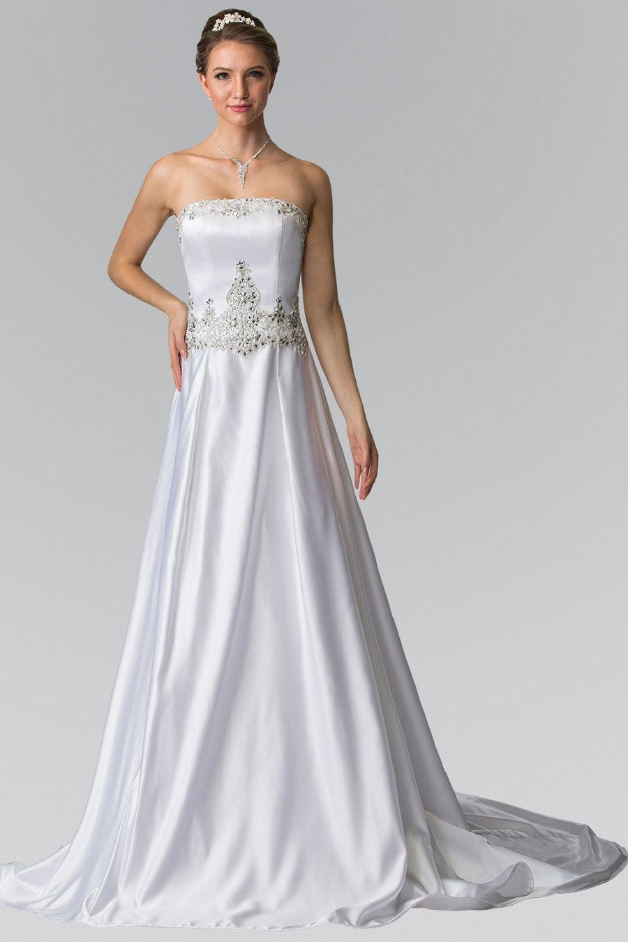 Long A-Line Wedding Dress - The Dress Outlet Elizabeth K