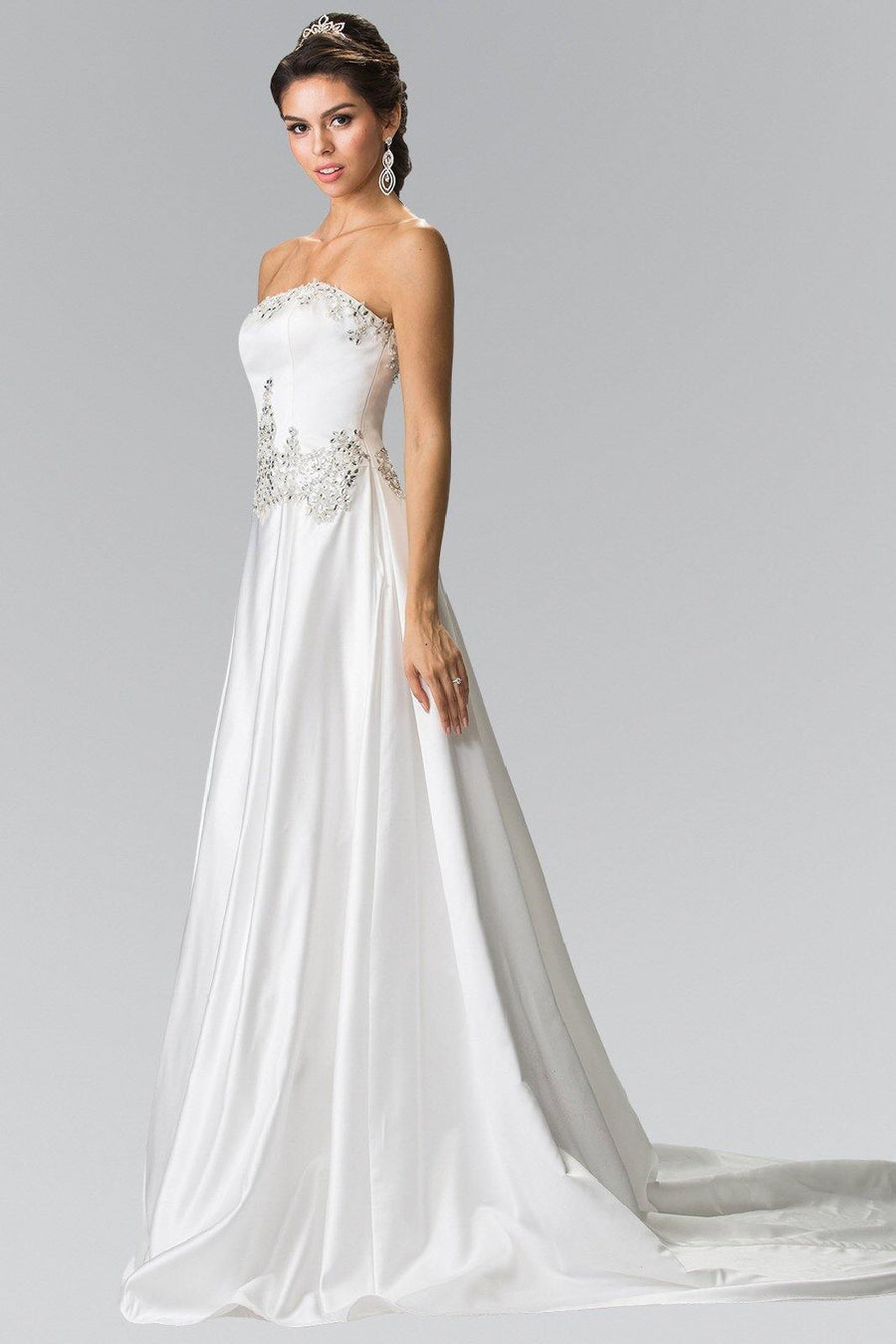 Long A-Line Wedding Dress - The Dress Outlet Elizabeth K