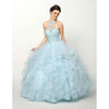 Long Ball Gown Beaded Halter Quinceanera Dress - The Dress Outlet Juliet