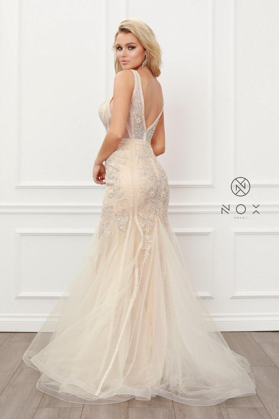 Long Ball Gown Mermaid Dress - The Dress Outlet