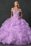 Long Ball Gown Off Shoulder Quinceanera Dress - The Dress Outlet