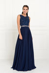 Long Bridesmaid Prom Dress Formal Navy