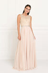 Long Bridesmaid Prom Dress Formal Champagne