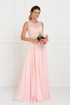 Long Bridesmaid Prom Dress Formal Blush