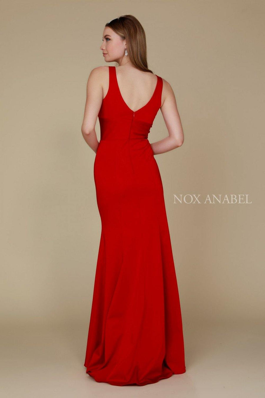 Long Deep V Prom Dress Evening Gown - The Dress Outlet Nox Anabel