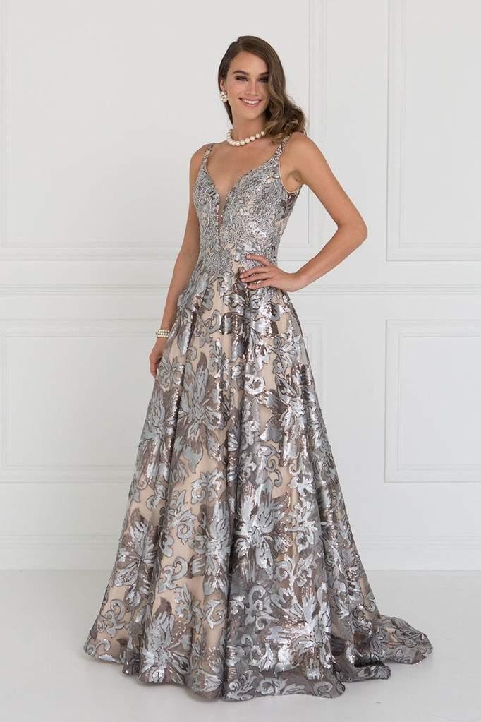 Long Dress Evening Prom Ball Gown - The Dress Outlet Elizabeth K