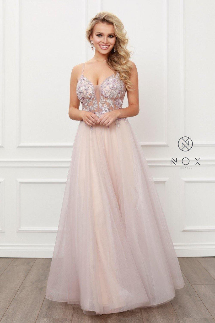 Long Embellished Prom Dress - The Dress Outlet