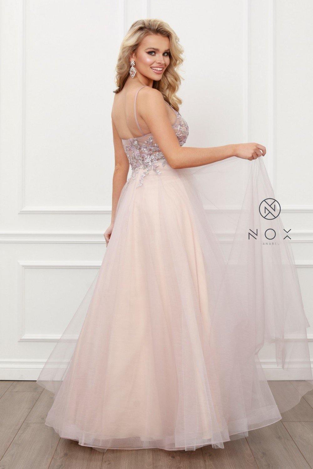 Long Embellished Prom Dress - The Dress Outlet