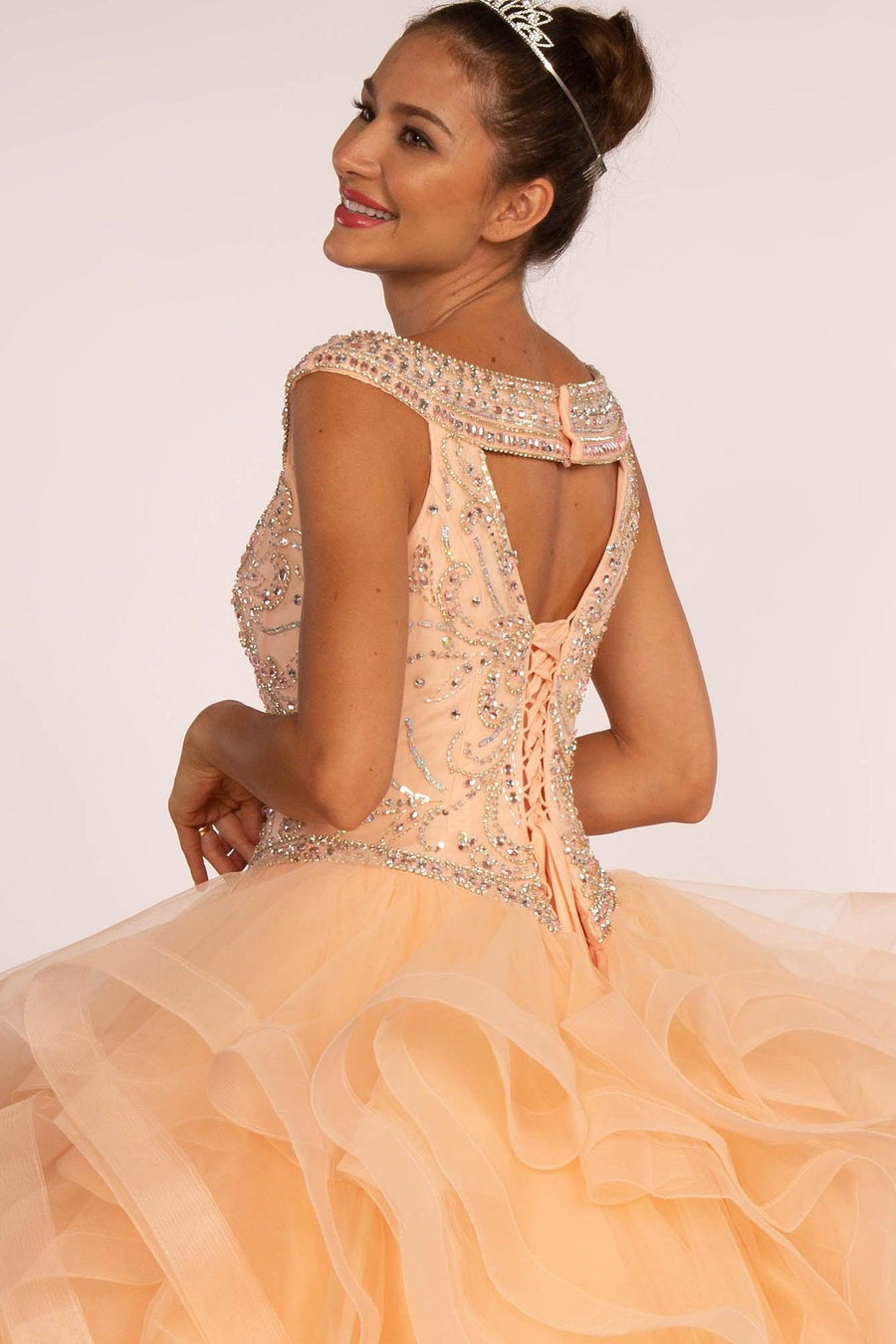 Long Embellished Quinceanera Dress - The Dress Outlet Elizabeth K