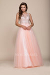 Long Evening Dress Formal Prom Gown Bashful Pink - The Dress Outlet Nox Anabel