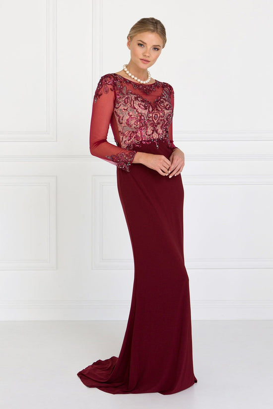 Burgundy Long Evening Gown Prom Dress for $204.99 – The Dress Outlet