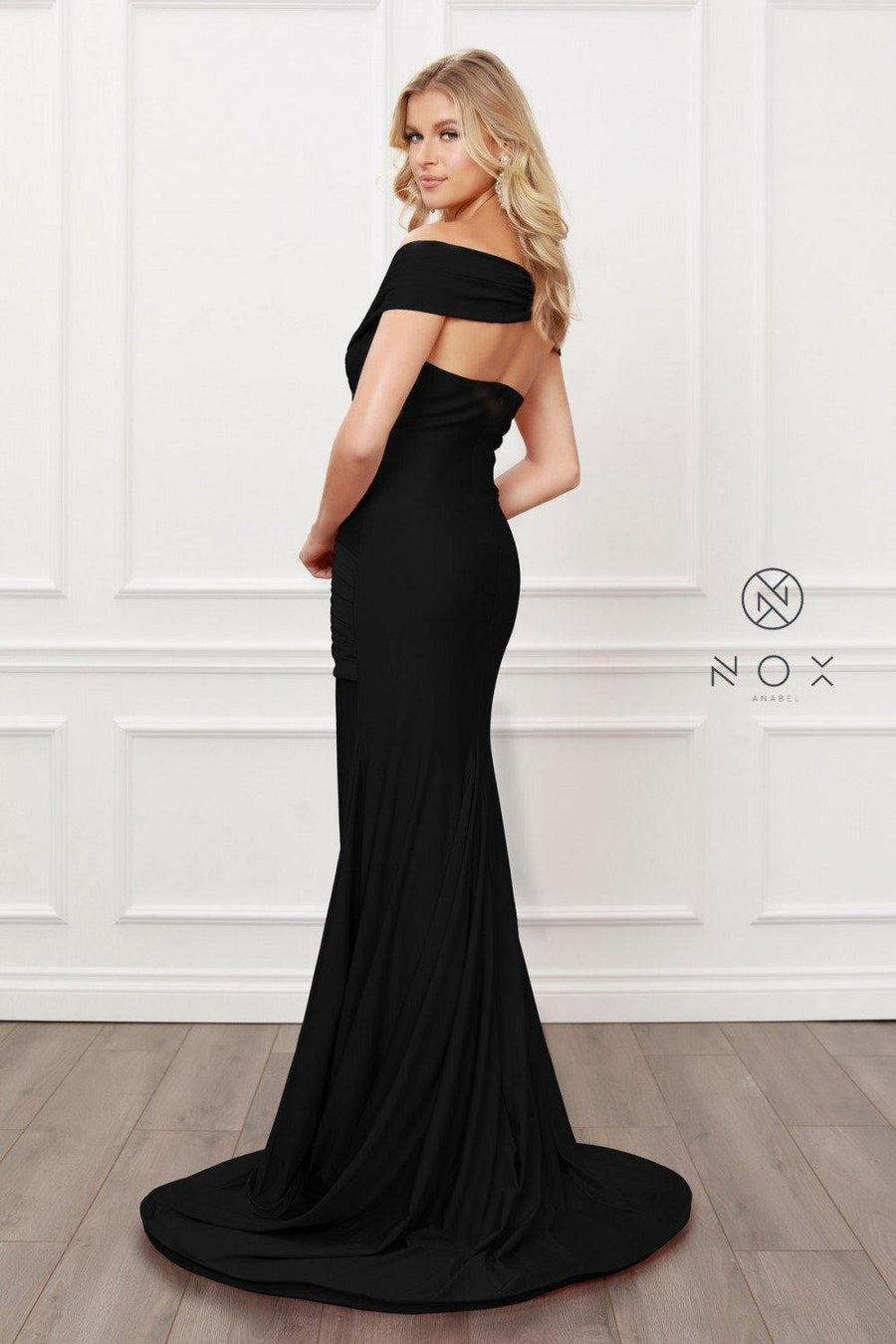 Long Fitted Formal Open Back Dress - The Dress Outlet