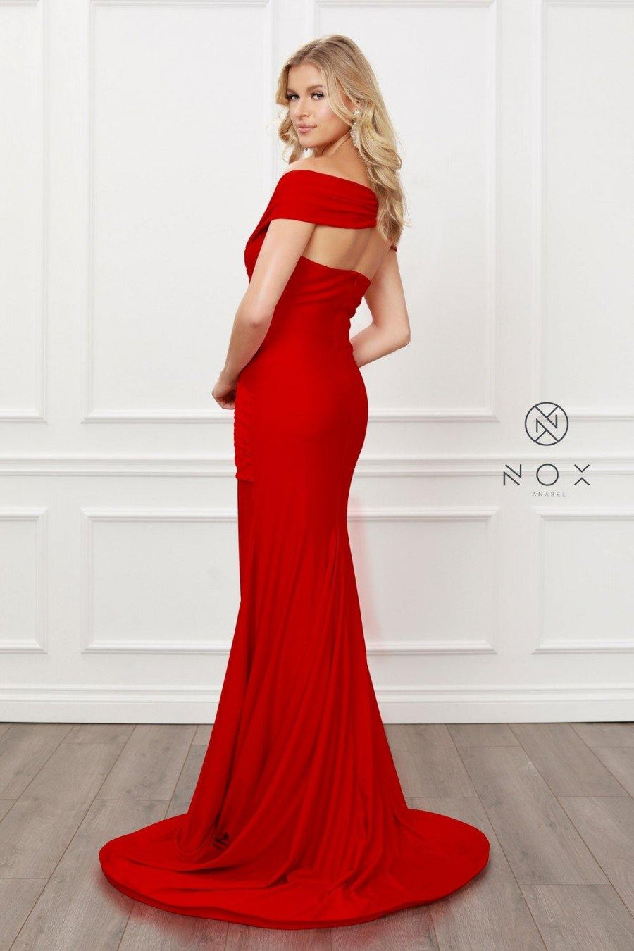 Long Fitted Formal Open Back Dress - The Dress Outlet