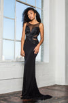 Long Formal Blackl Sleeveless Prom Dress - The Dress Outlet Elizabeth K